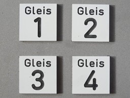 Zeige Details für Nummernschild für Gleis, klein Spur 1 Bild von Nummernschild für Gleis, klein Spur 1